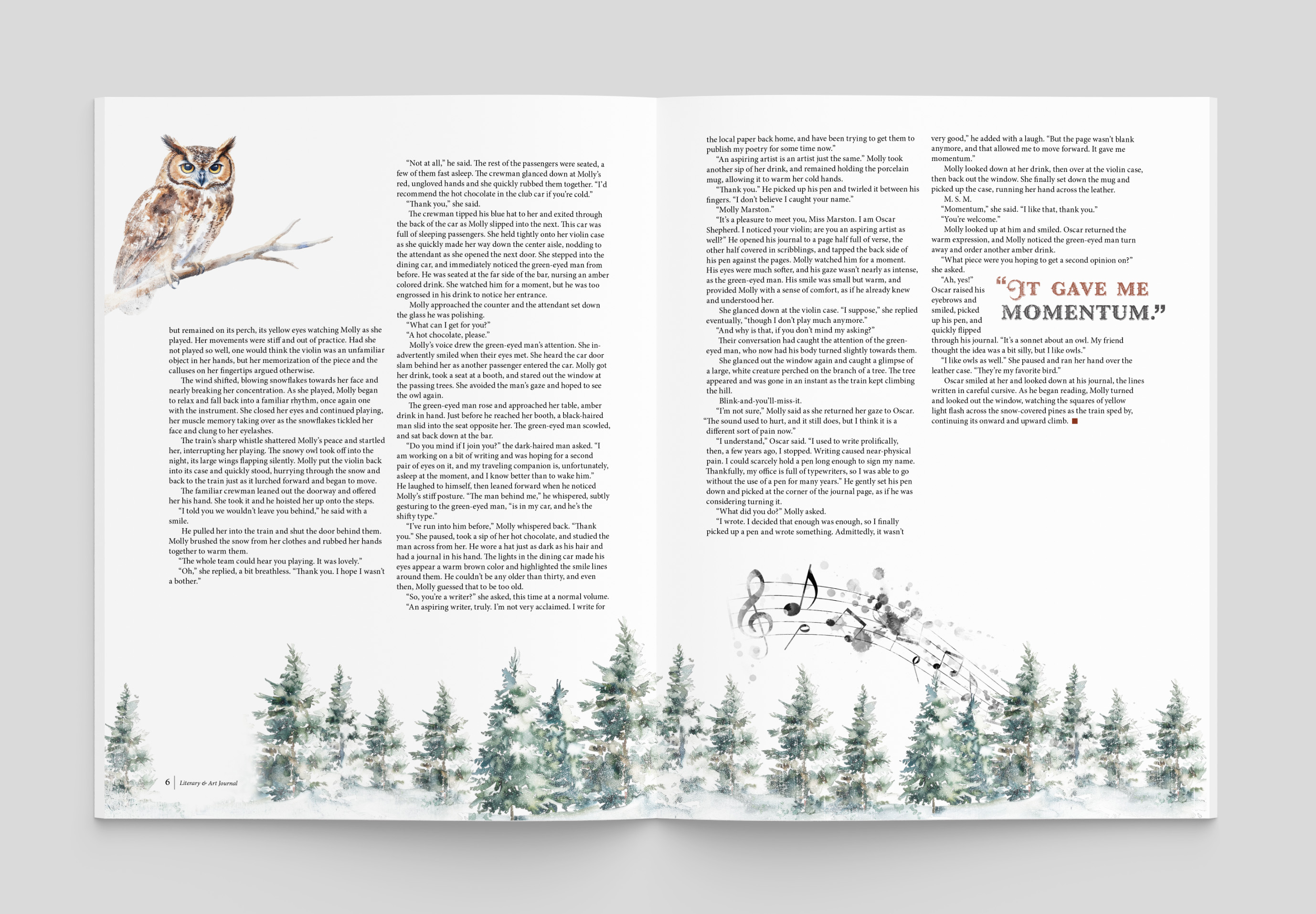 On the Train Northward Spread 3 Mockup